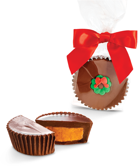 Peanut Butter Cup With Red Ribbon