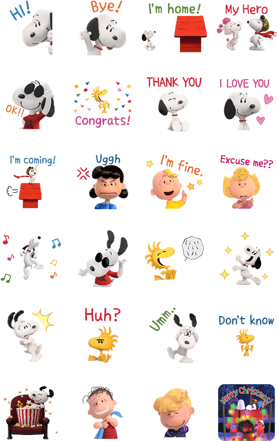 Peanuts Characters Emotions Stickers