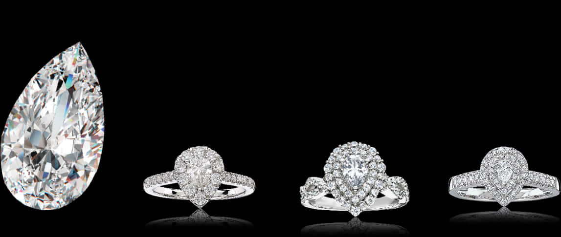 Pear Diamond Shape Engagement Meaning - Meaning Tear Shaped Ring, HD Png Download PNG with transparent background