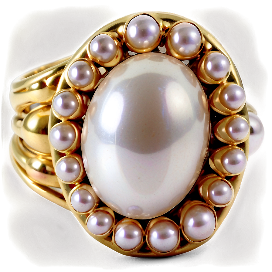 Pearl Accent Rings Png 3