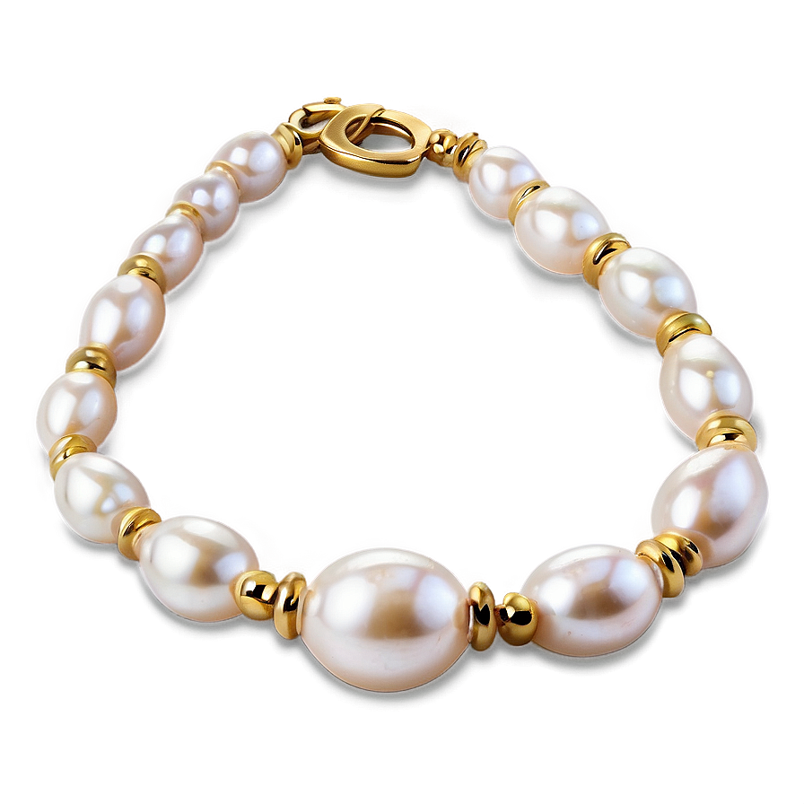 Pearl Gold Necklace Png 06122024