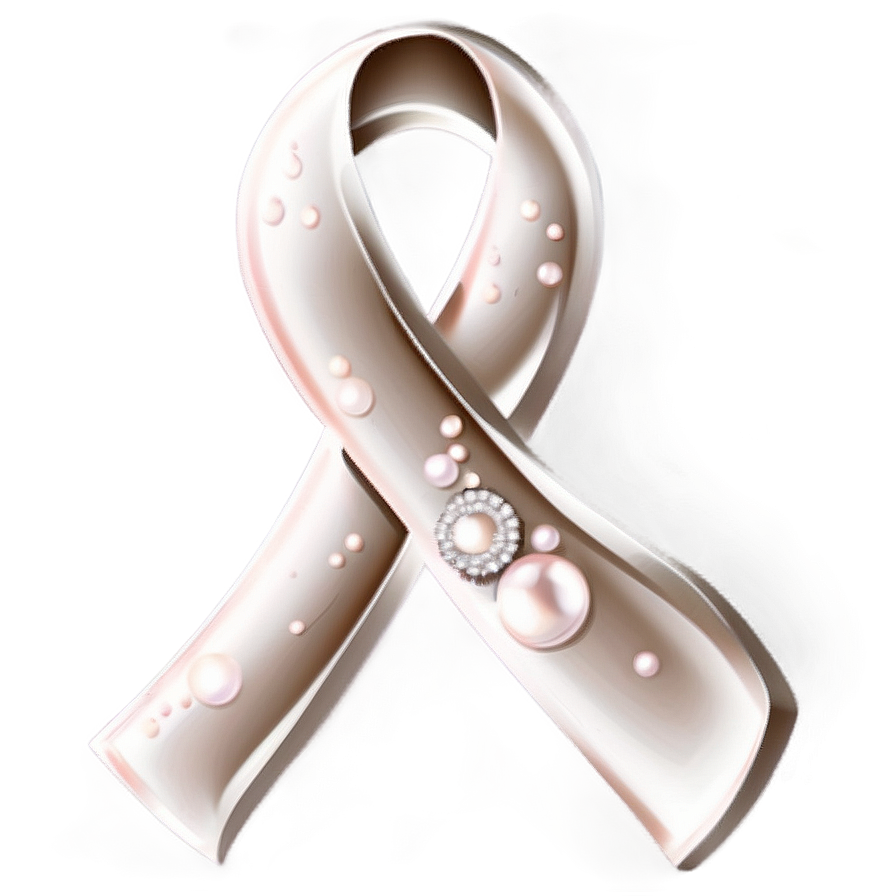 Pearl White Cancer Ribbon Png Bme28