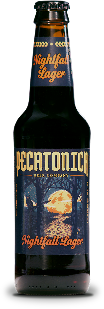 Pecatonica Nightfall Lager Beer Bottle PNG image with a transparent background, free high-resolution download