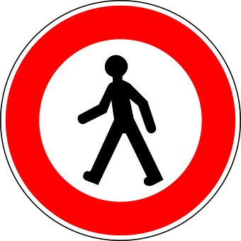 Pedestrian Prohibited Sign PNG with transparent background
