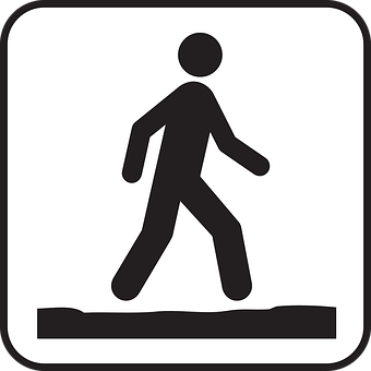 Pedestrian Sign Icon PNG with transparent background