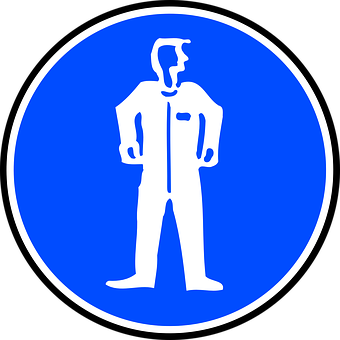 Pedestrian Sign Icon Blue Background