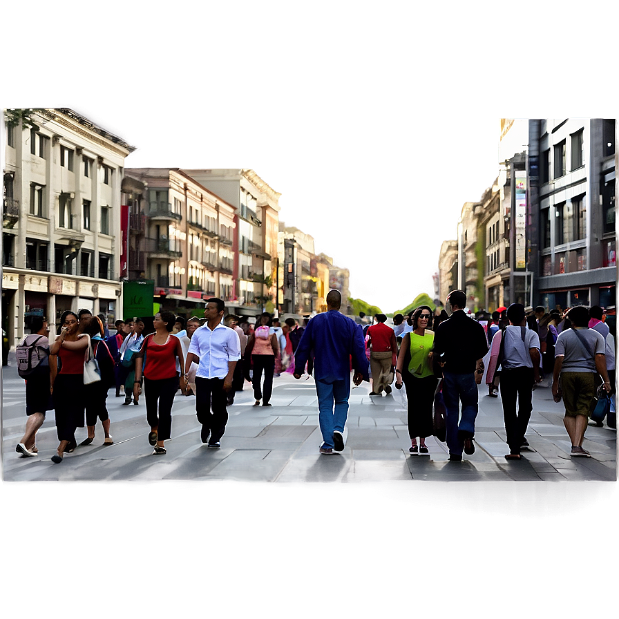 Pedestrian Street Crowd PNG 13 PNG with transparent background