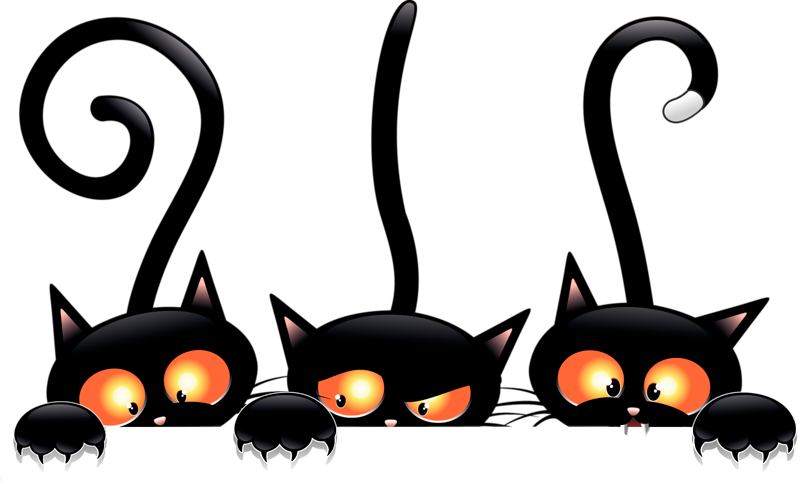 Peekaboo Black Cats Cartoon