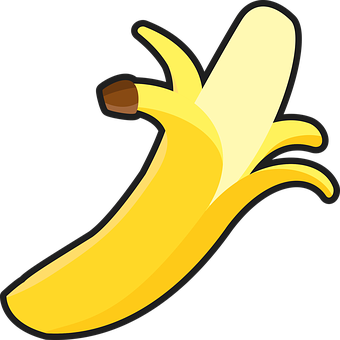 Peeling Banana Vector Illustration PNG with transparent background