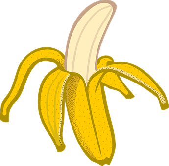 Peeling Banana Vector Illustration PNG with transparent background
