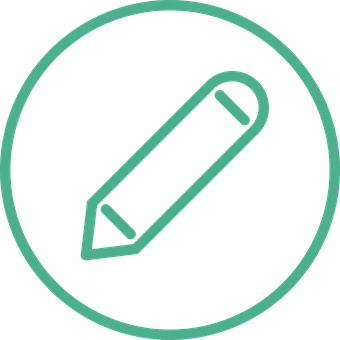 Pencil Icon Green Outline