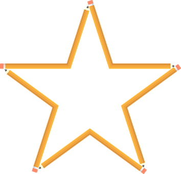 Pencil Star Illustration PNG image with a transparent background, free high-resolution download