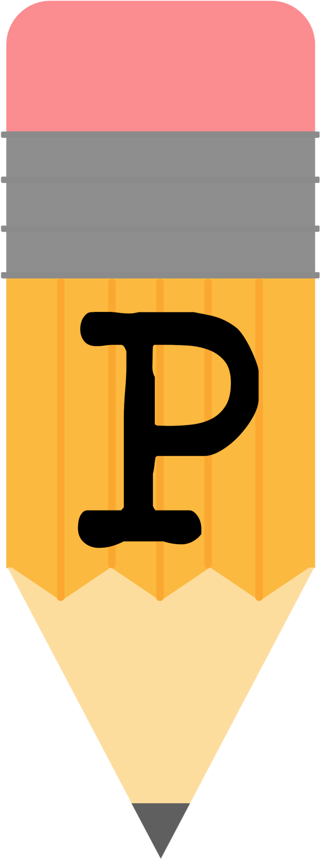 Pencil With Letter P Clipart