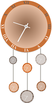 Pendulum Clock Illustration PNG with transparent background