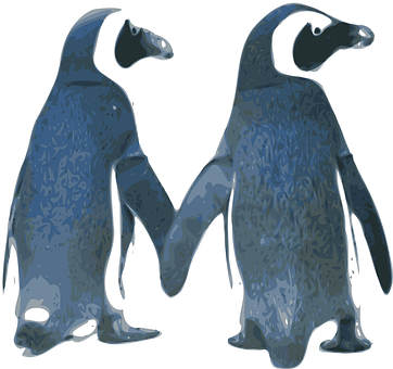 Penguin Letter M Illustration PNG with transparent background