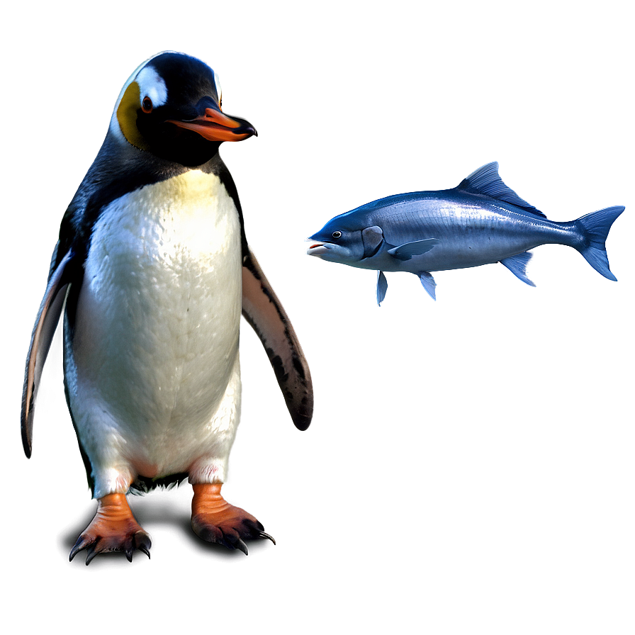 Penguin With Fish Png Otu39