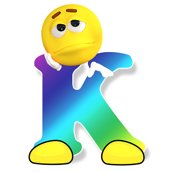 Pensive_ Emoji_ Letter_ K