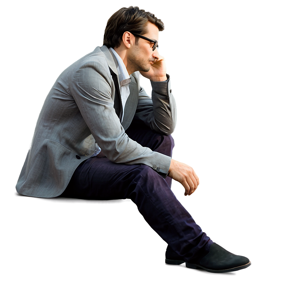 Pensive Man Artwork Png Ohb45