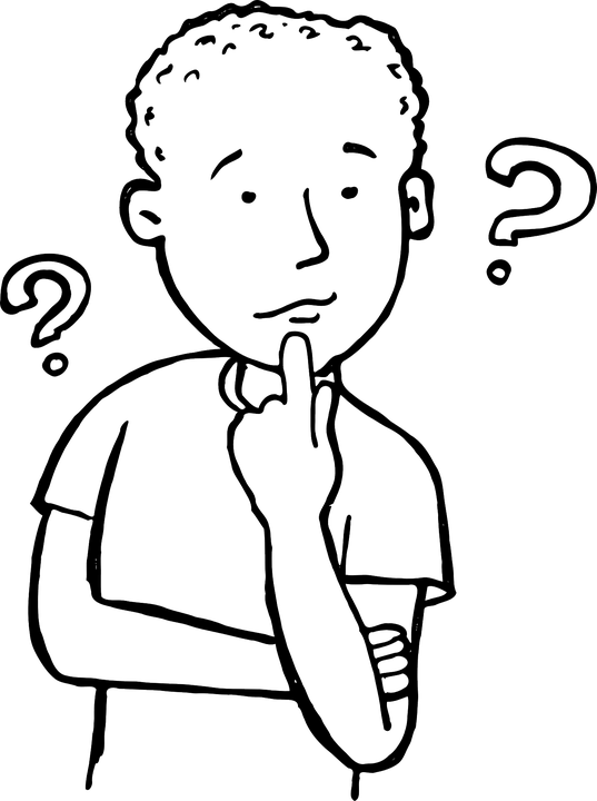Pensive Manwith Question Marks PNG with transparent background