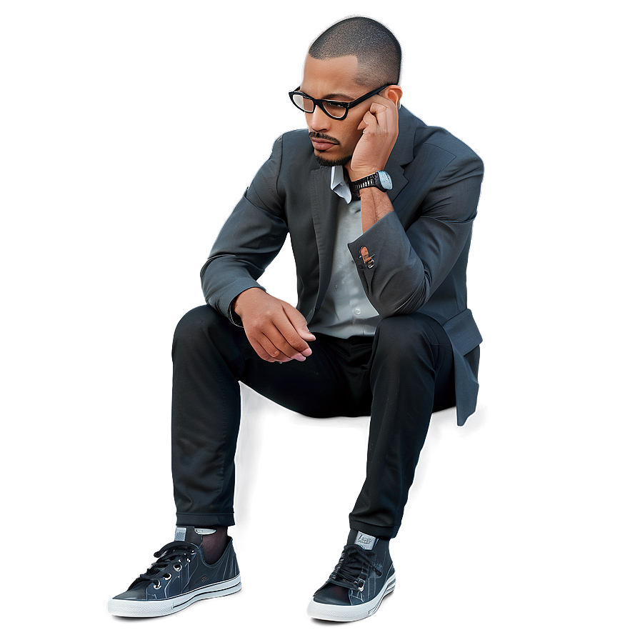 Pensive Person PNG 05232024 PNG with transparent background