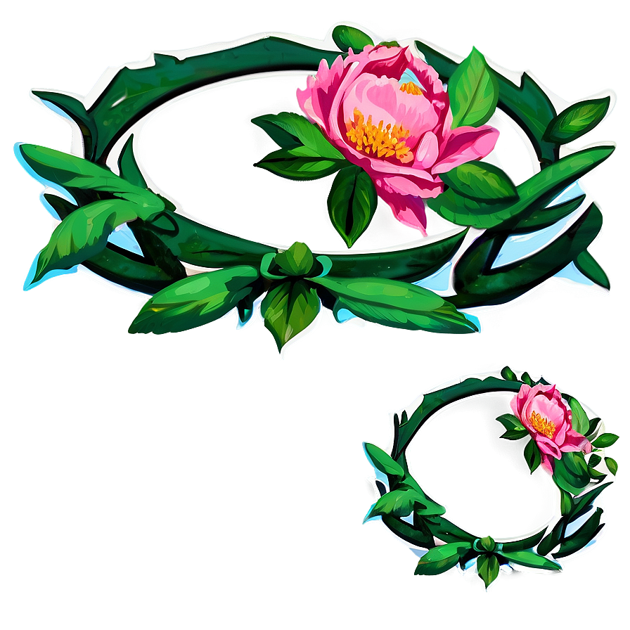 Peony And Greenery Wreath Png 05242024