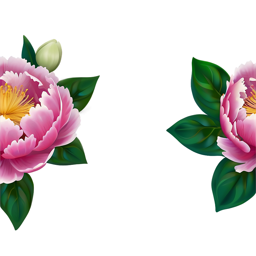 Peony Flower Border Png 05252024