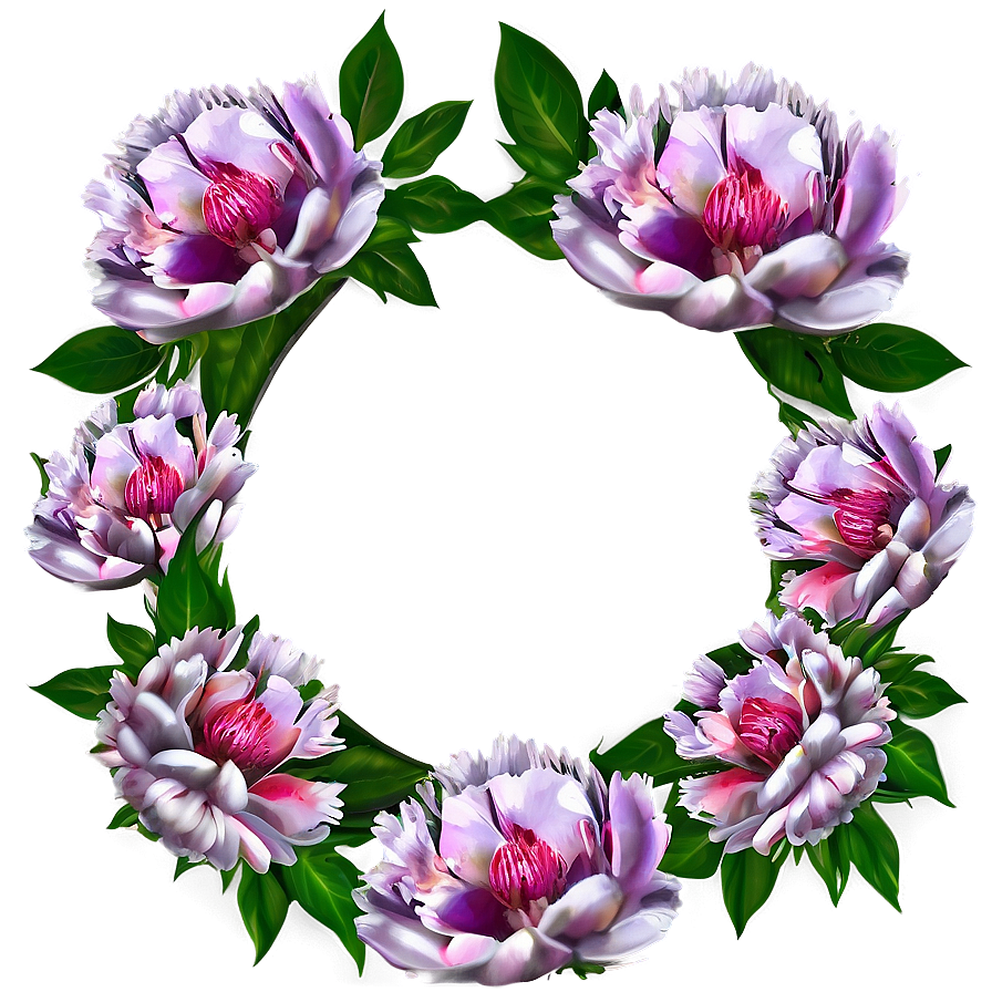 Peony Flower Frame PNG 32 PNG with transparent background