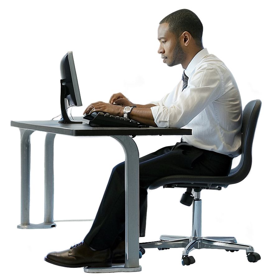 People Sitting At Computer Desks Png Mqn79