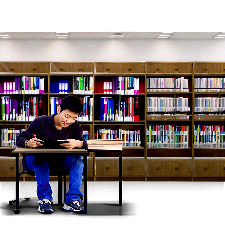 People Sitting In Library Png Xjk34