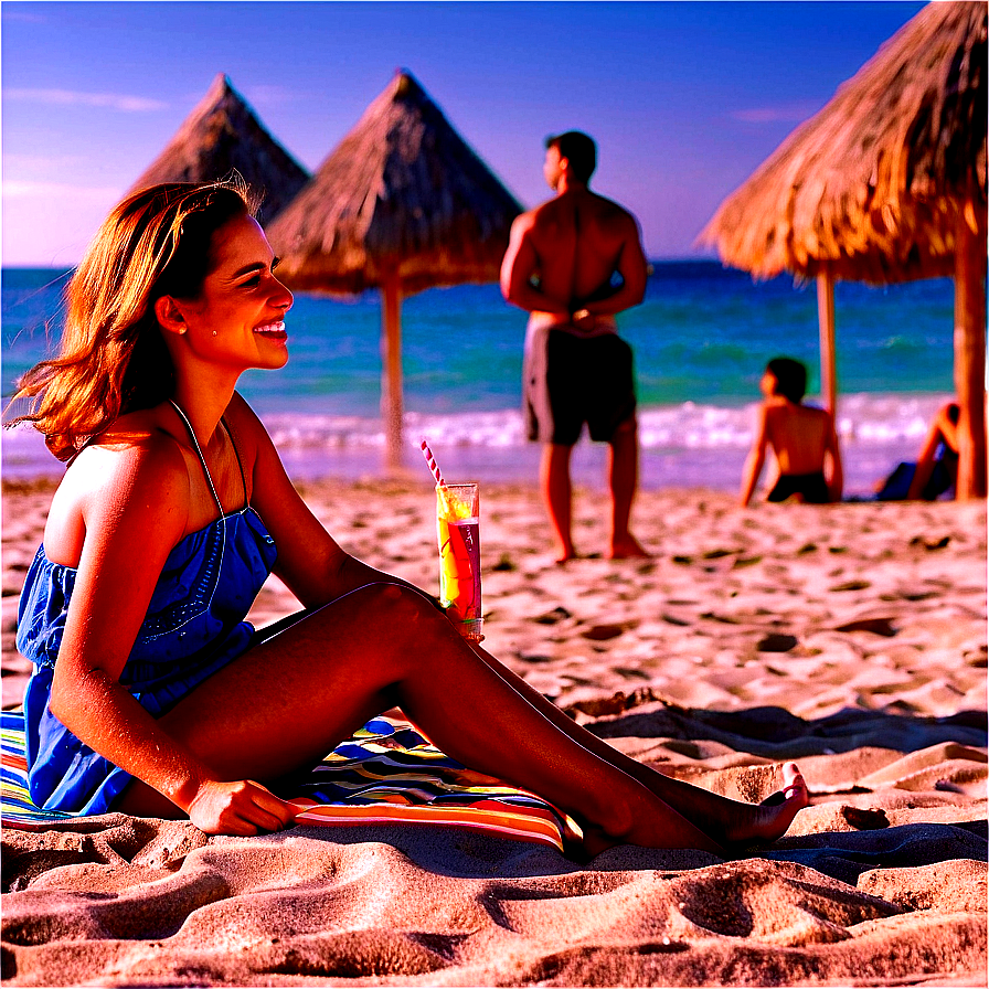 People Sitting On Beach Png 84