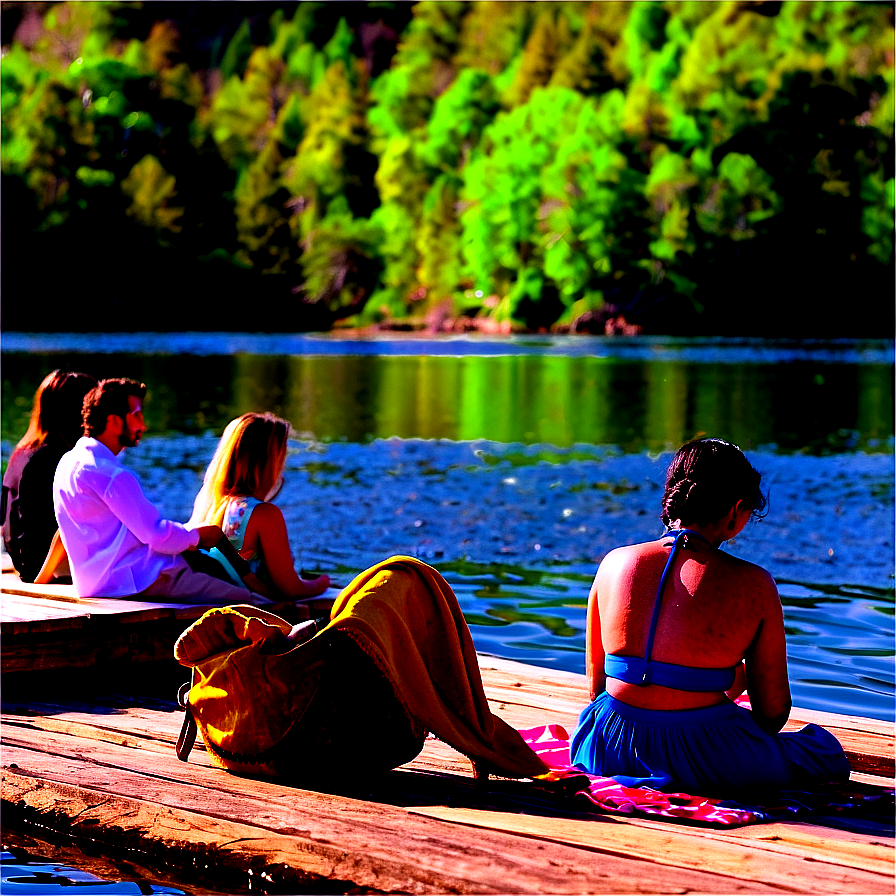 People Sitting On Dock Png 05252024