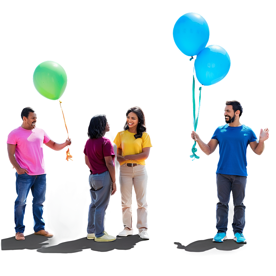 People Standing With Balloons Png Uxn