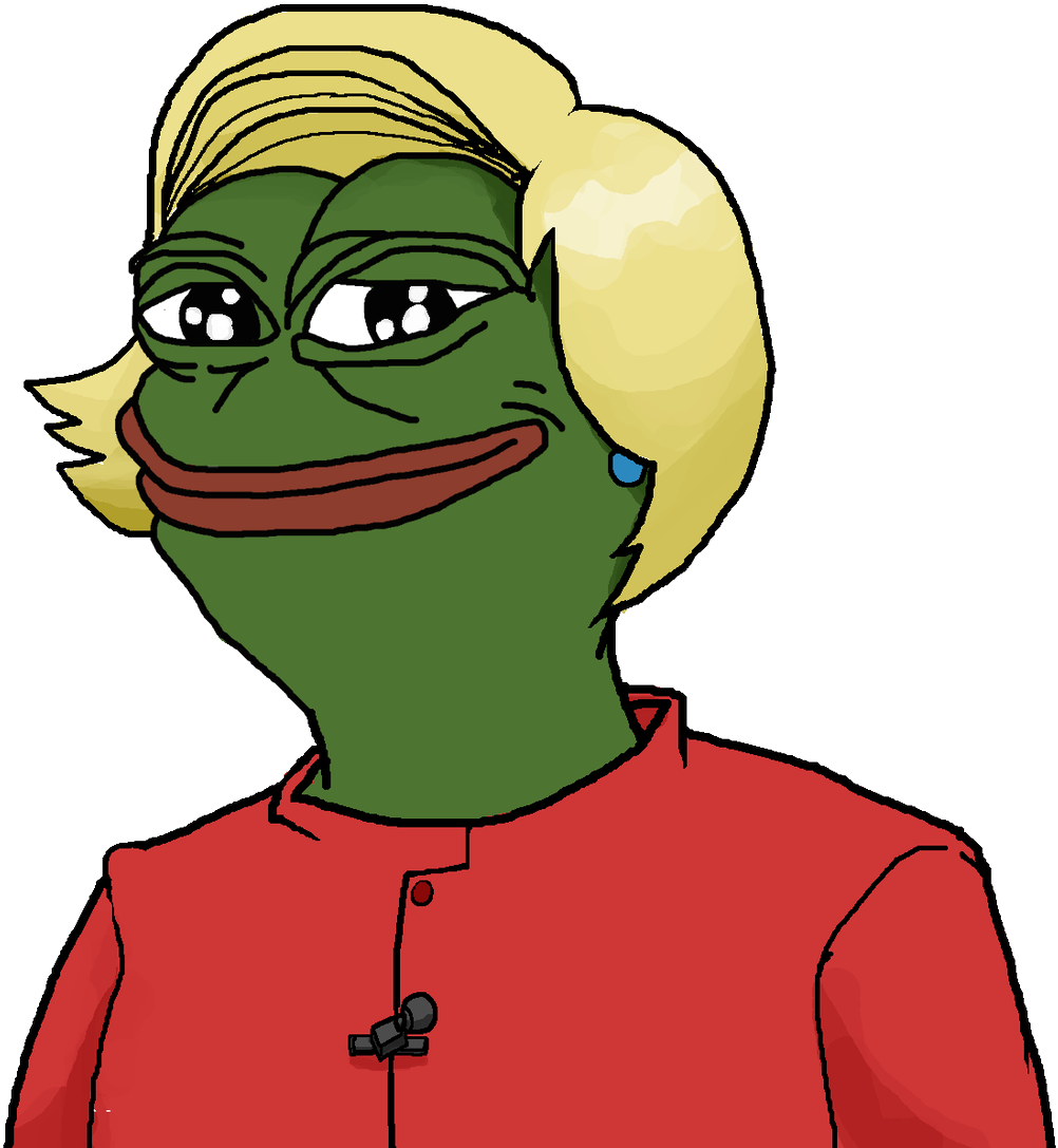 Pepe The Frog Styled Characterin Red Shirt