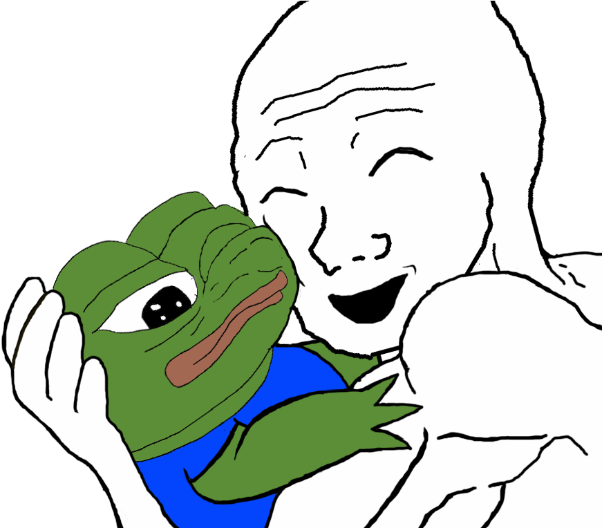 Pepethe Frog Comfortedby Wojak