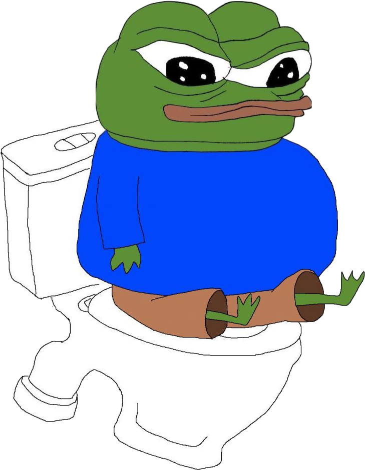 Pepethe Frog Sittingon Toilet