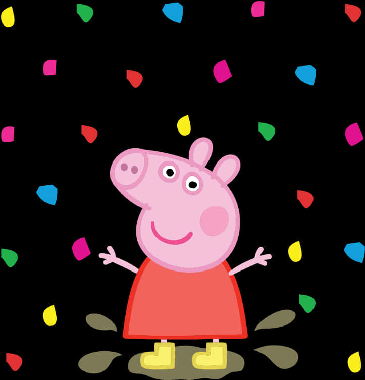 Peppa Pig Celebration Confetti PNG with transparent background