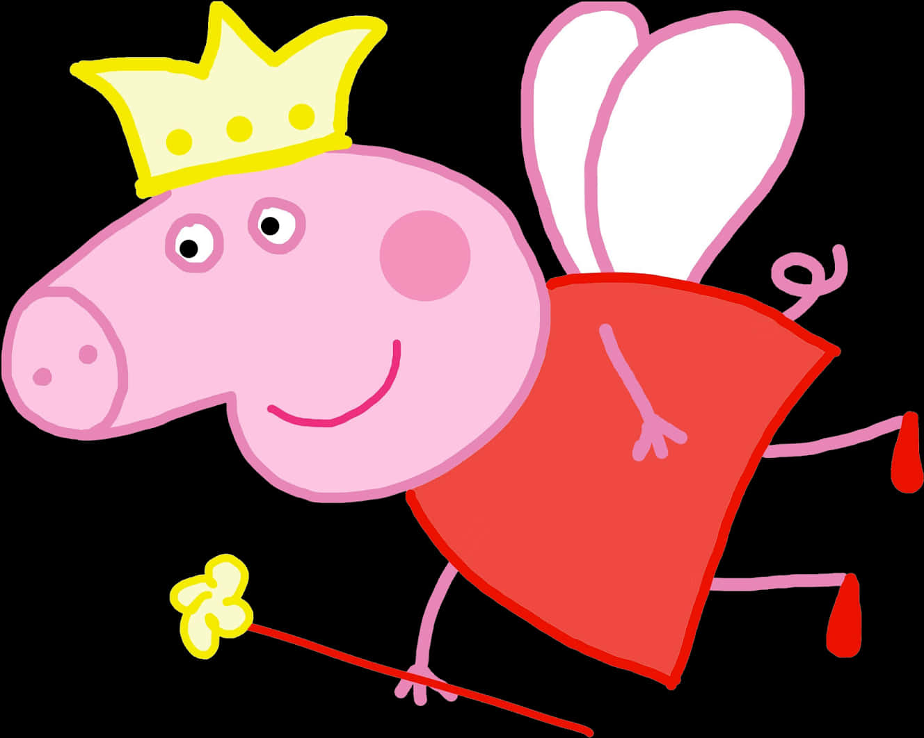 Peppa_ Pig_ Fairy_ Princess_ Cartoon PNG with transparent background
