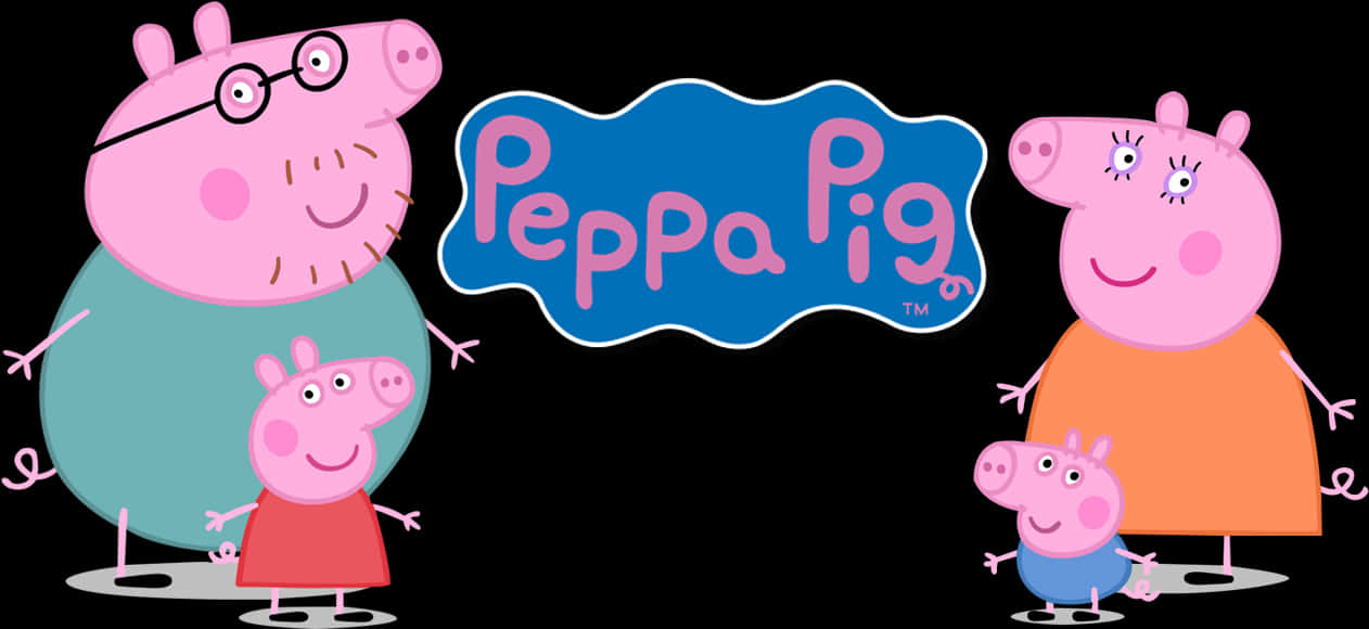 Peppa Pig Family Characters PNG with transparent background