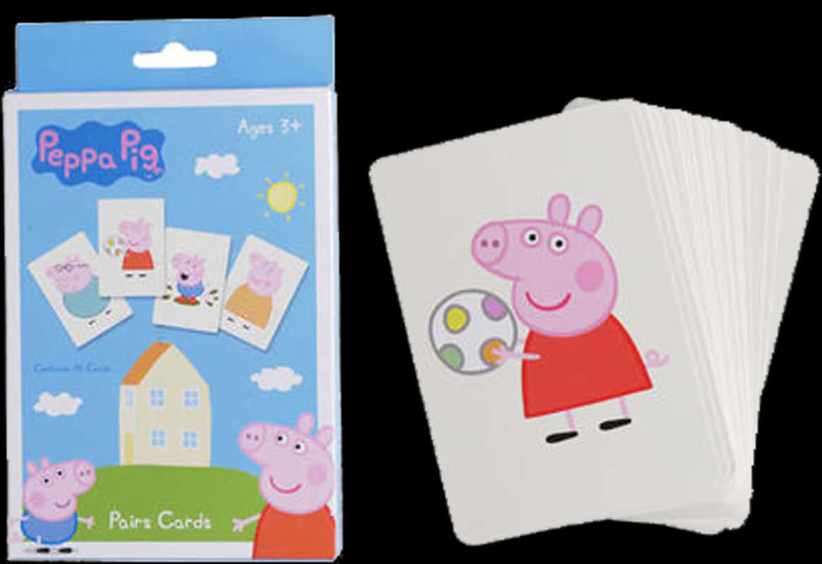 Peppa Pig Pairs Card Game Packagingand Cards