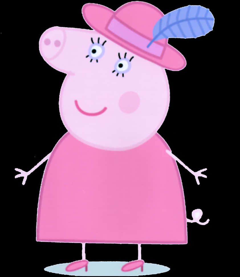 Peppa Pig Pink Dress Hat PNG with transparent background