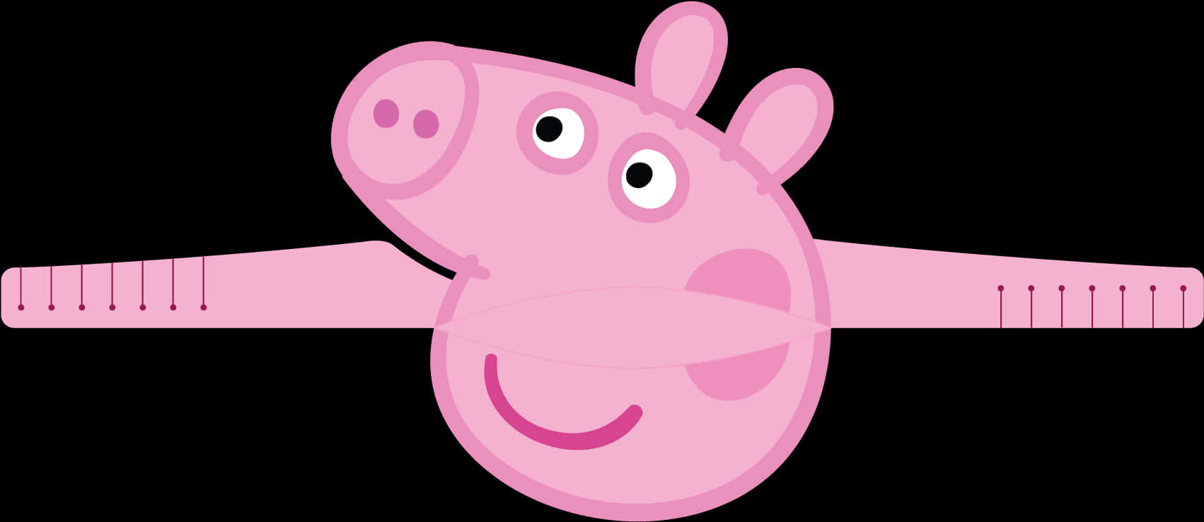 Peppa Pig Smiling Face Vector PNG with transparent background