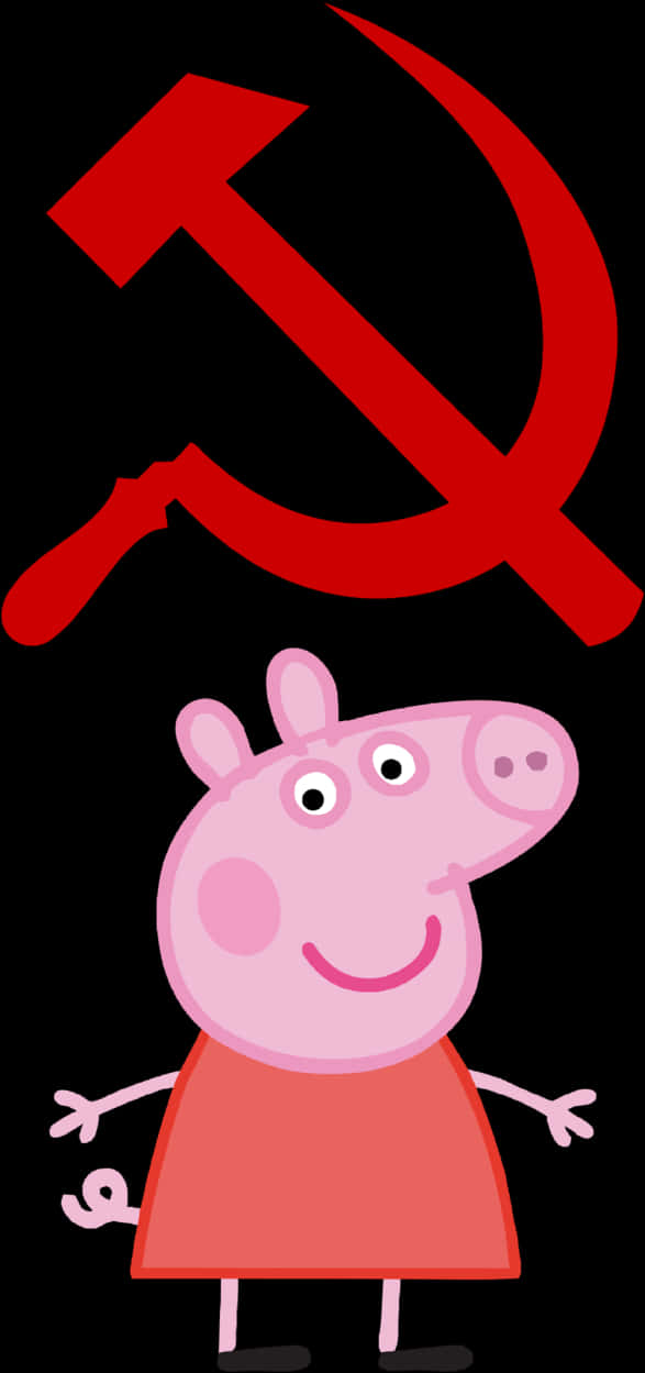 Peppa Pig Soviet Symbol Background PNG with transparent background
