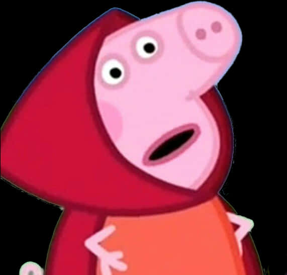 Peppa_ Pig_ Surprised_ Expression PNG with transparent background