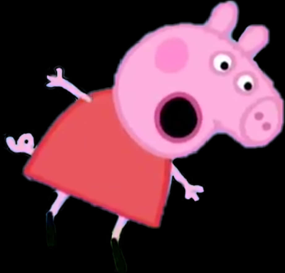 Peppa Pig Surprised Expression PNG with transparent background