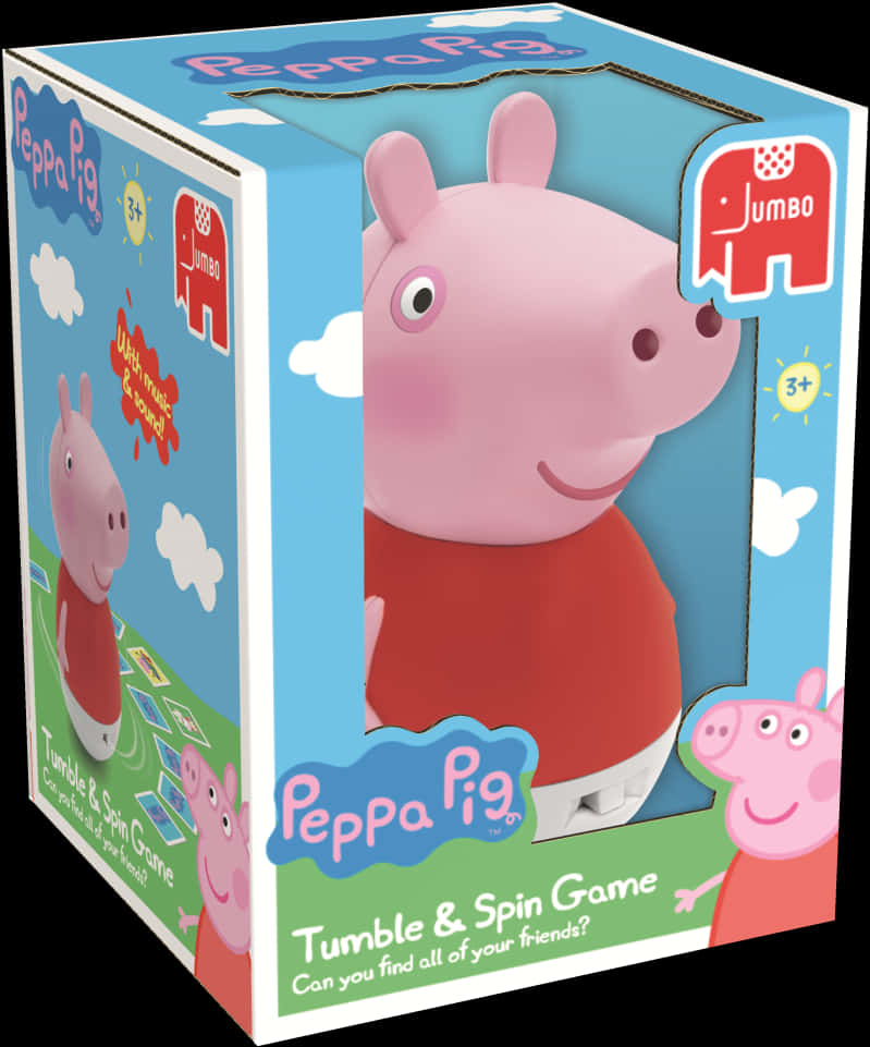 Peppa Pig Tumbleand Spin Game Box PNG with transparent background