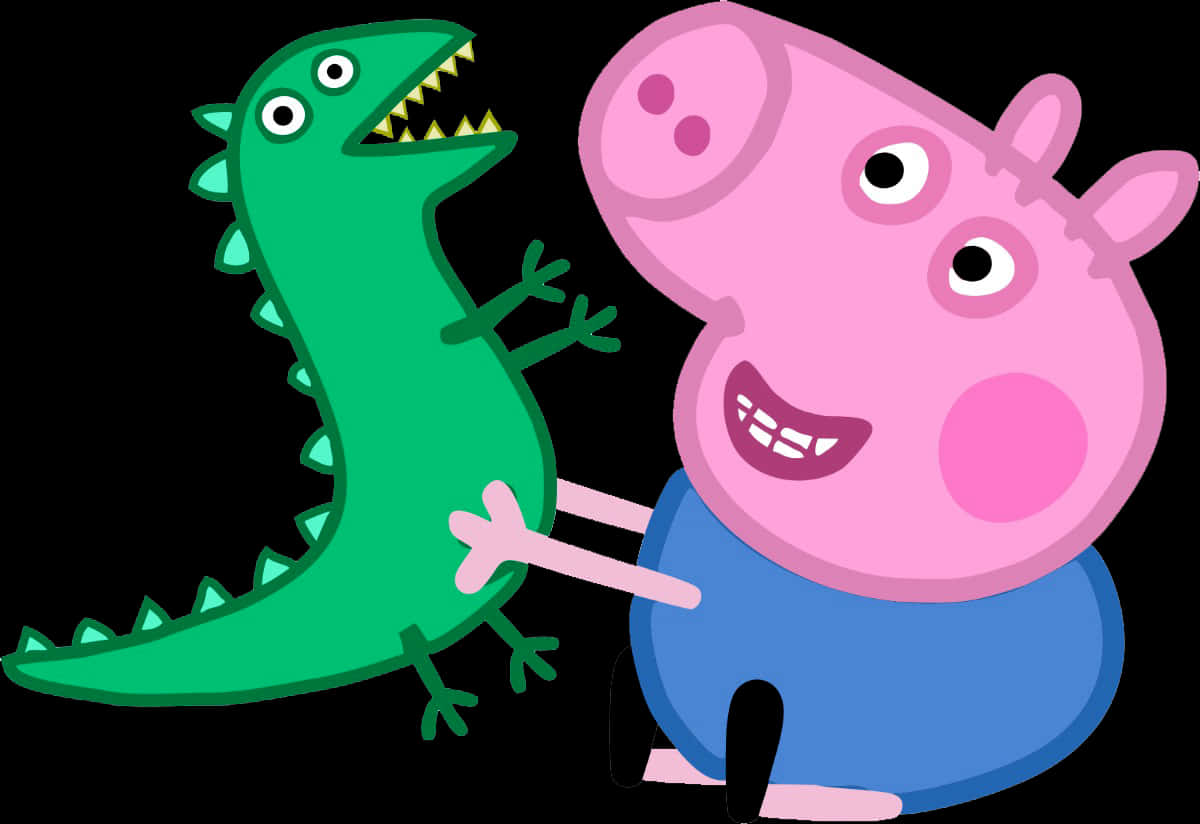 Peppa_ Pig_and_ George's_ Dinosaur_ Friends PNG with transparent background
