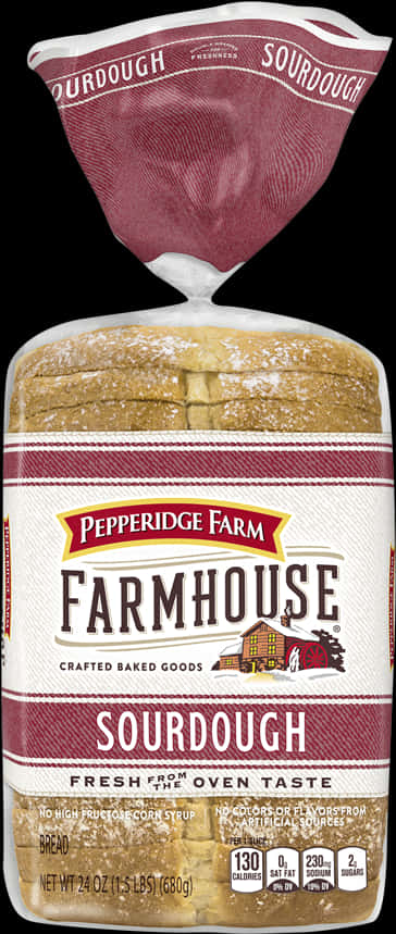 Pepperidge Farm Farmhouse Sourdough Bread Package PNG with transparent background