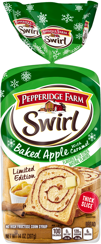 Pepperidge Farm Swirl Baked Apple Bread PNG with transparent background