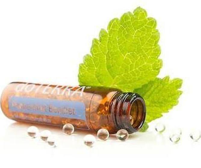 Peppermint Extract Bottlewith Leaves