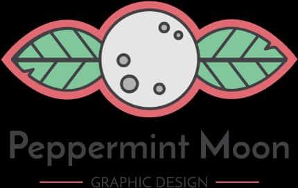 Peppermint Moon Graphic Design Logo PNG image with a transparent background, free high-resolution download